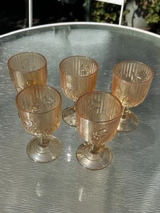 Juego de 5 vasos de jugo Iris Depression vintage - Imagen 1 de 1