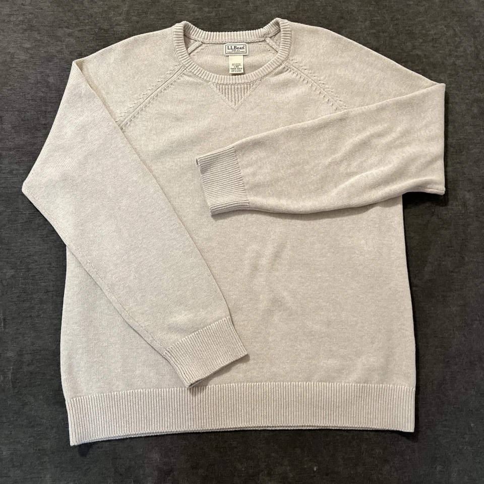 L.L. Bean Men's Sweater Size Large Beige Ventage Cashmere Cotton ItemID 516116 - Image 1 of 4