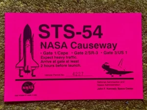 NASA STS-54 Space Cape Canaveral permesso di visione originale 1993. 4,5”x7”. - Foto 1 di 3