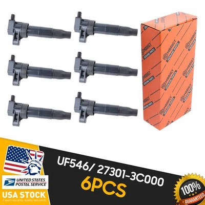 Bobinas de encendido nuevas UF546 27301-3C000 para Hyundai Genesis V6 2009-2015 3,8 L 6 piezas Foto 1 de 4
