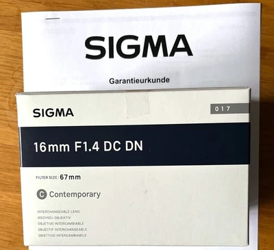 Sigma 16mm f/1,4 DC DN Canon EF-M Weitwinkel-Objektiv Garantie - Bild 1 von 4