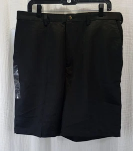 Haggar pantaloncino uomo taglia 34W nero vita flessibile 9,5" cuciture interne performance cool 18 - Foto 1 di 18