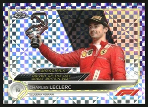 2022 T Chrome Formula 1 Purple Checker Flag Refract #182 Charles Leclerc DOD/199 - Picture 1 of 2