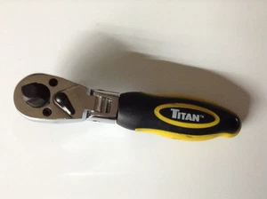 Titan Tools 1/2" & 3/8" Dual-Head Stubby Flex-Head Ratchet - Picture 1 of 6