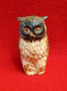 Figura de búho de cerámica Otagiri de colección marrón dorado estante cerámica decoración Japón 2,5" - Imagen 1 de 10