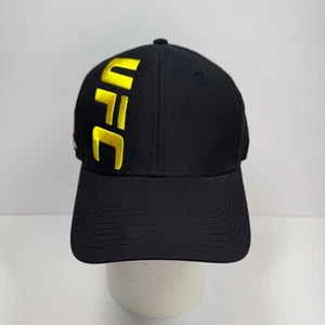 UFC Reebok Hat Cap Fitted Black Yellow Embroidered Logo Size S/M - Picture 1 of 10