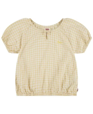 Blusa Levi's Little Girls Estampado Campesino Guinga Cuadros - Golden Haze - 4US Foto 1 de 4