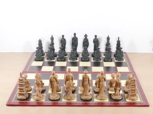 Vintage Oriental Chinese Style Chess Set Black And White 42x40cm Board Included - Picture 1 of 18