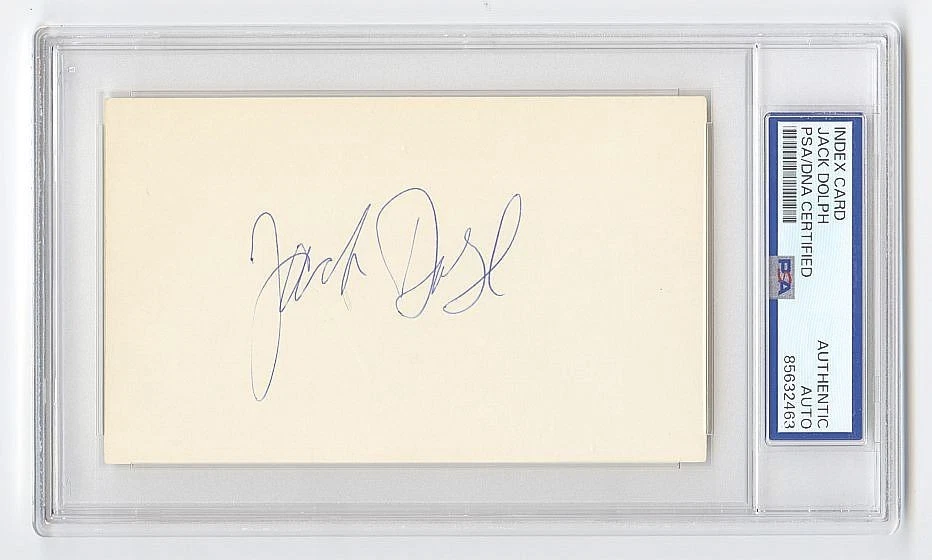 Jack Dolph Signed AUTO 3x5 index card ABA Basketball Commissioner D.1981 PSA/DNA - Image 1 of 1