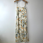 Re Blu Dress Women Large Maxi Floral Smock Ruched Tie Party Summer Core Cruise +