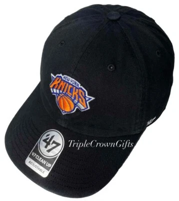 Gorra de limpieza New York Knicks (marca '47) ajustable con correa negra Foto 1 de 4