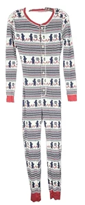 CREWCUTS Long Johns Pajamas Fair Isle Bear Thermal One Piece Rear Hatch Youth 14 - Picture 1 of 8