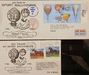 2 Sobres 200 Years of Sport Ballooning USA 1983 ¡Corrió a Brasil!CKT - Imagen 1 de 2