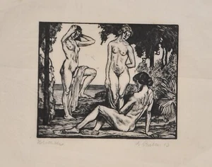 Georg Preller ? / handsigniert /Holzstich / wohl 1913 - Picture 1 of 6
