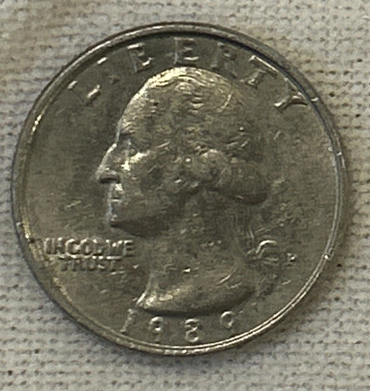 Rare 1989–P Washington Quarter - 180 Degree Rotated Die Error  - Image 1 of 4