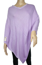 NHZ Exclusive Cashmere Poncho Vneck Lavender Color Cashmere -Handmade in Nepal  