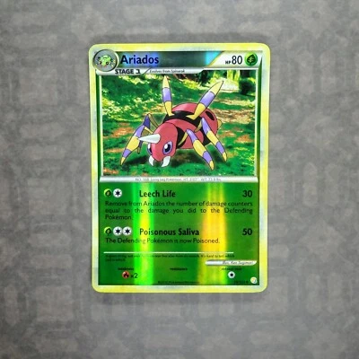 Pokemon TCG Ariados 15/123 HeartGold SoulSilver (HS) Reverse Holo Rare 2010 LP - Image 1 of 3