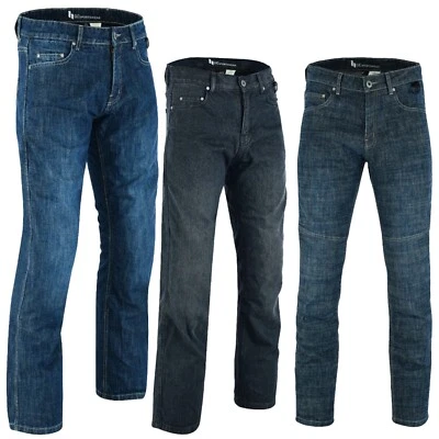 Mens CE Armoured Motorcycle Jeans Motorbike Pant Denim Trousers Made with Kevlar - Image 1 of 4
