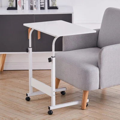 Hospital Overbed Height Adjustable Laptop Tray Stand Mobile Over Bed Chair Table - Image 1 of 4