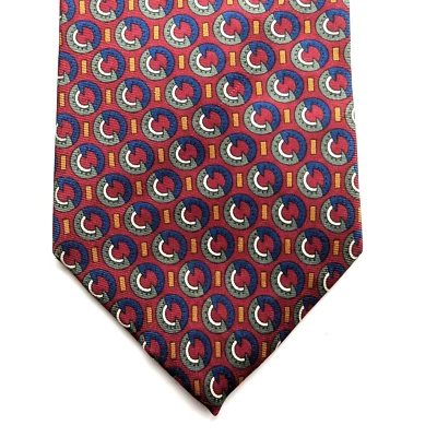 Corbata Christian Dior Monsieur 100 % seda geométrica borgoña 57" para hombre EE. UU. Foto 1 de 4