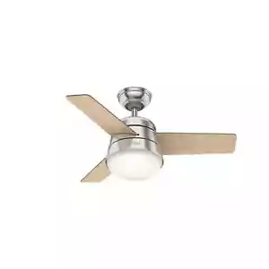 Ceiling fan with Remote control Finley Nickel 91 cm 36" Ceiling fan with Lights - Picture 1 of 7