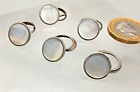 5 Vintage Silver-Tone Metal and Mother of Pearl Dress Shirt Studs