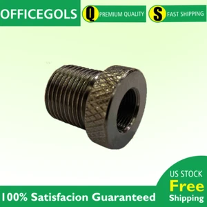 1 Black Steel 1/2-28 to 3/4-16 Oil Filter Threaded Adapter Knurled Chrome Plated - Picture 1 of 6