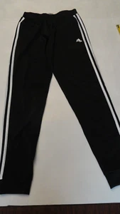 Adidas Pants Workout Joggers Sz XL YOUTH Black 3 Stripes - Picture 1 of 12