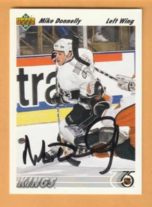 Mike Donnelly Los Angeles Kings AUTO Firmado 1991-92 Cubierta Superior Michigan State - Imagen 1 de 2