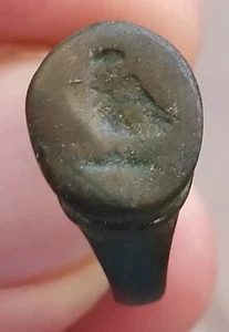 Ancient Roman Imperial Legionary Soldier Military Eagle Bronze Seal Ring - Picture 1 of 11
