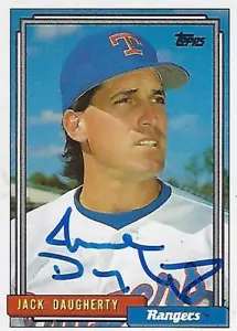 JACK DAUGHERTY FIRMATO 1992 TOPPS #344 - TEXAS RANGERS - Foto 1 di 1