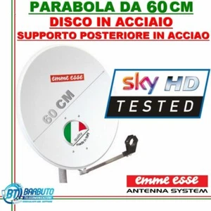 PARABOLA 60 CM IN ACCIAIO EMMEESSE ANTENNA  SATELLITARE CON SUPPORTO IN ACCIAIO - Imagen 1 de 1