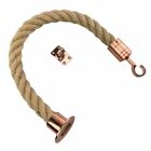 24mm Natural Jute Barrier Rope x 1.5m c/w Copper Cup Hook & Eyeplate