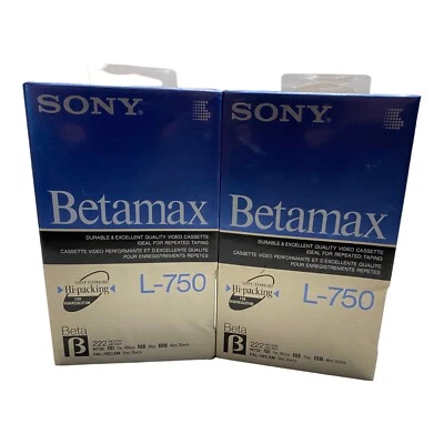 2 Sony Betamax L-750 Beta Tape Hi-Packing Video Cassette Sealed Made In USA - Image 1 of 2