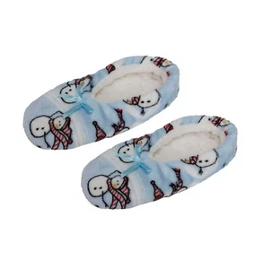  Samtige Fleece Schneemann Hausschuhe mit Greifer - Mode von Mirabeau  - Bild 1 von 7