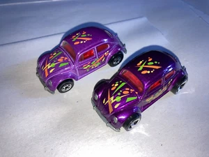 Hot Wheels 2X VW Beetle Purple Hot Rod - Picture 1 of 3