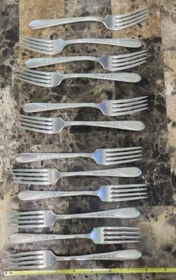 JUEGO DE 12 TENEDORES DE CENA c1941 PRISCILLA/👵 LADYANN PLATEADO "7 1/2" 🍽 Foto 1 de 4