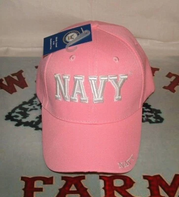 US Navy Woman Military Licensed Embroidered Pink Adjustable Ball Cap. - Image 1 of 3