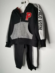 US POLO ASSN Boy's 2 Piece Jogging Set Size 3T Athletic Jacket Pants Set Outfit - Picture 1 of 5