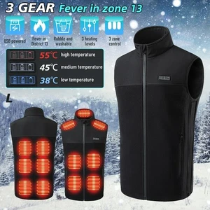 Gilet uomo in pile riscaldato con colletto riscaldato leggero gilet riscaldante pile - Foto 1 di 14