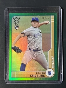 Topps Big League 2021 - Veteranos y novatos Kris Bubic #215 (RC) verde 20/75 - Imagen 1 de 2
