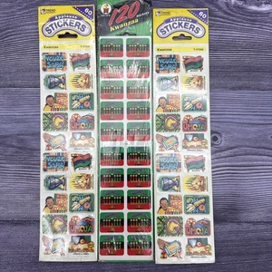 3 Lot Applause Trend Kwanzaa Africa Holiday Stickers VTG RARE 80s 90s Retro - Picture 1 of 8