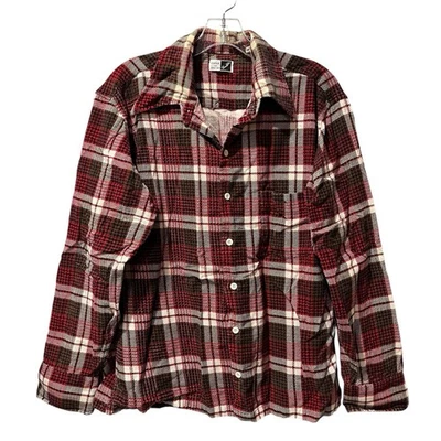 Camisa Eagle For Famous Barr a Cuadros Abotonada Para Hombre Talla Grande Roja Marrón Beige De Colección Foto 1 de 4