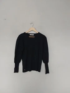 Jersey tejido cuello en V Malissa J Collection talla mediana-grande en negro QVC. - Imagen 1 de 4