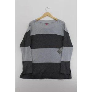 NWT Vince Camuto stripe button sweater size medium cabincore normcore grandpa - Picture 1 of 6