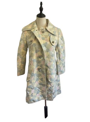 Abrigo Tapiz Pastel Vintage Años 60 Talla S Rosa Neusteters Mod Chaquetón Preppy Foto 1 de 4