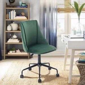Homy Casa Cian Green Velvet Upholstery Task Chair with Adjustable Height - Picture 1 of 11