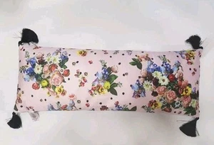 TED BAKER Blush Velvet Floral Oil Painting Long Bolster Cushion 80x30cm RRP£48 - Picture 1 of 4