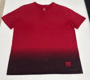 Air Jordan Uomo 12 T-Shirt Fadeaway Shirt Rosso Nero Sfumato Extra Large XL - Foto 1 di 10