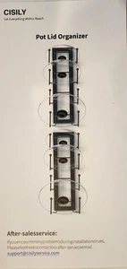 For 8 lids (2X4) -Adjustable Pot Lid Organizer Rack - For Cabinet Door or Wall - Picture 1 of 2